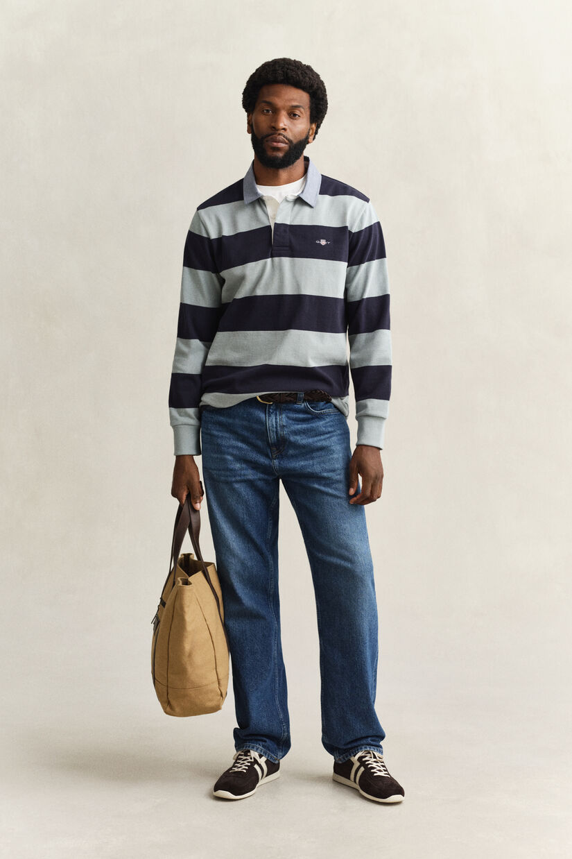 Heavy Rugger &agrave; rayures avec col en chambray