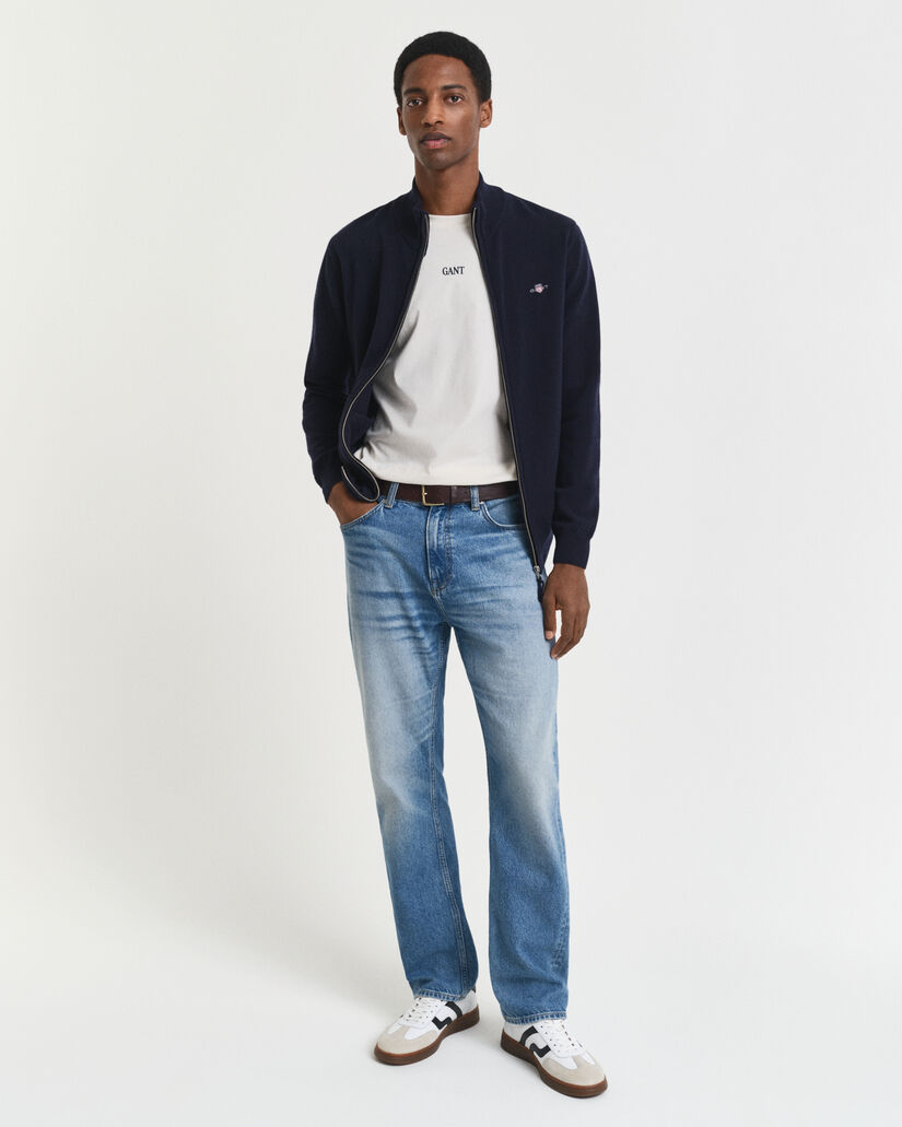 Cardigan zipp&eacute; en laine d'agneau ultra-fine