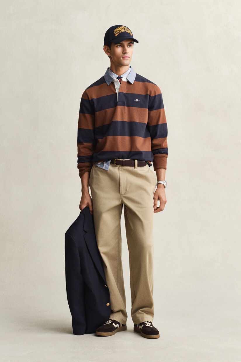 Heavy Rugger &agrave; rayures avec col en chambray