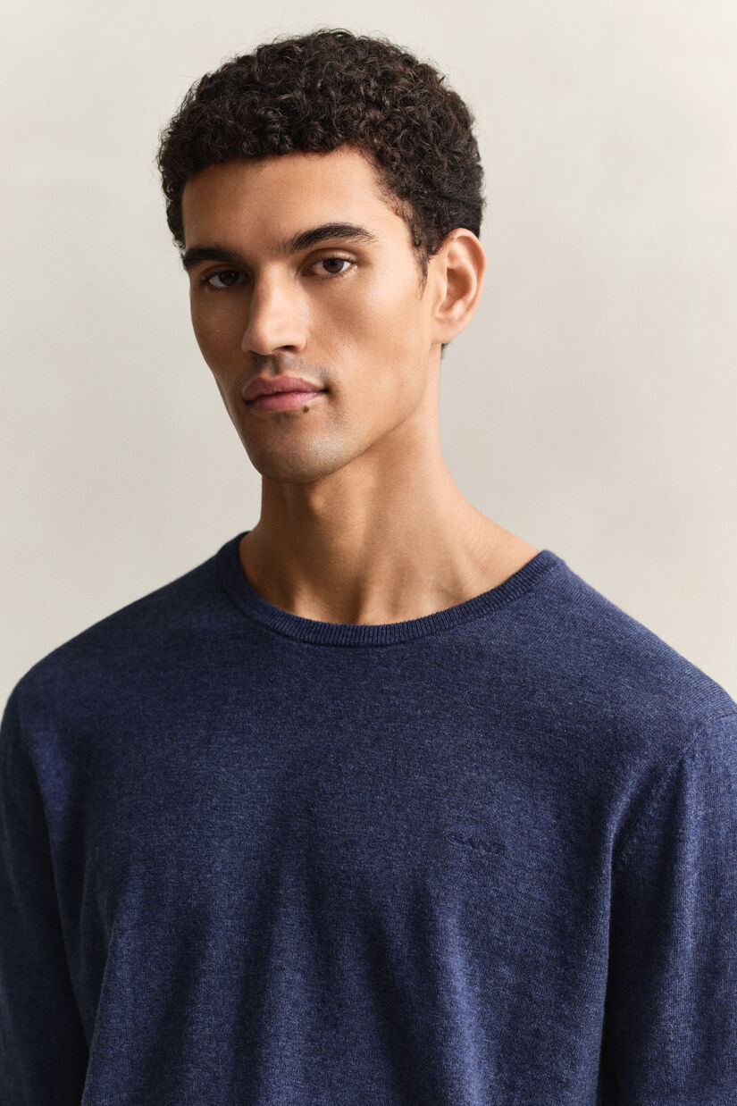 Pull en coton m&eacute;lang&eacute; flamm&eacute;