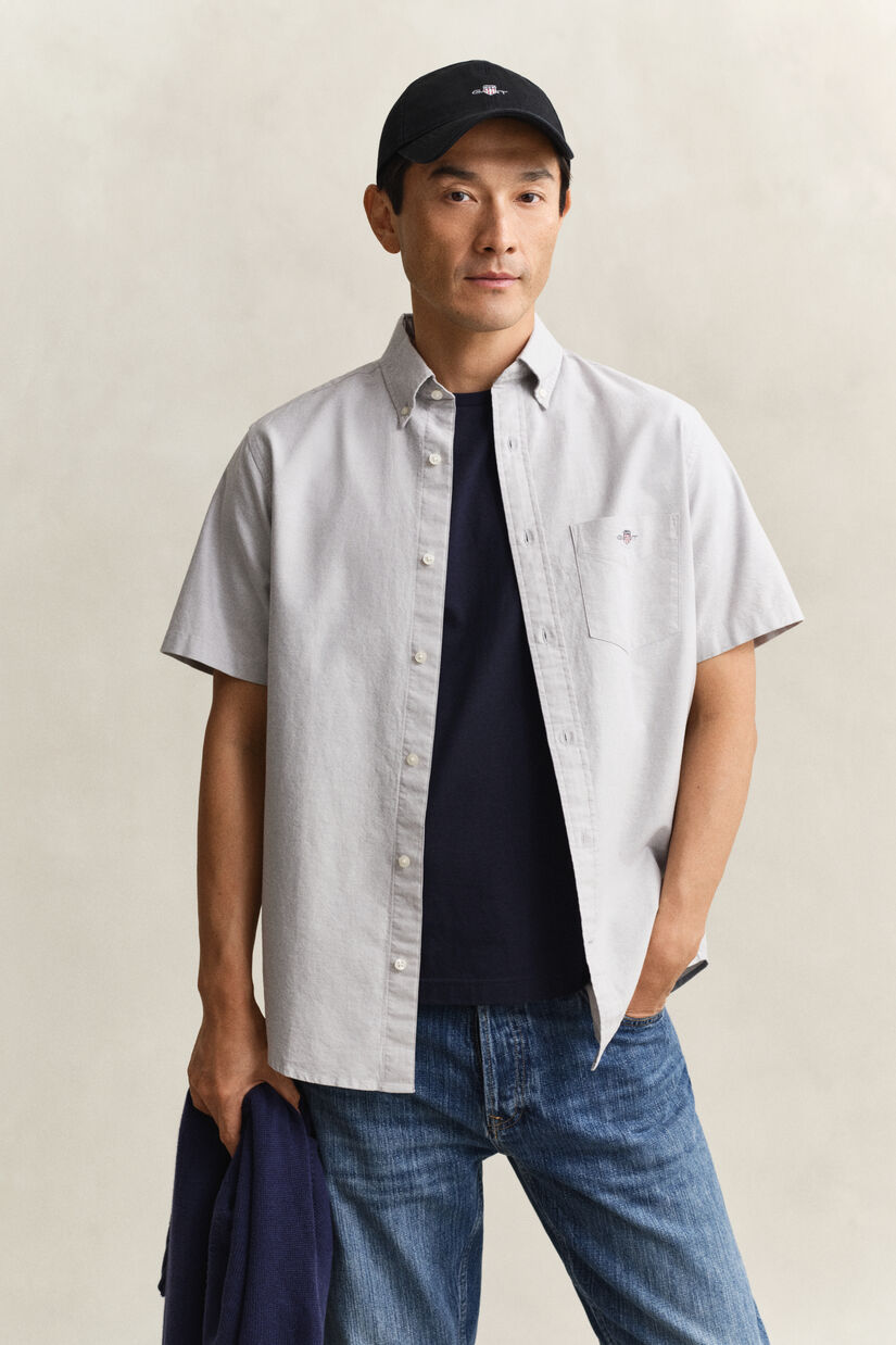 Chemise &agrave; manches courtes en coton Oxford classique
