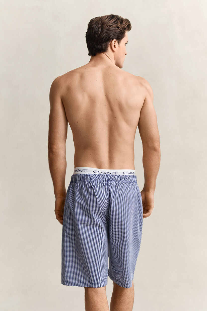 Short de pyjama en popeline &agrave; carreaux vichy