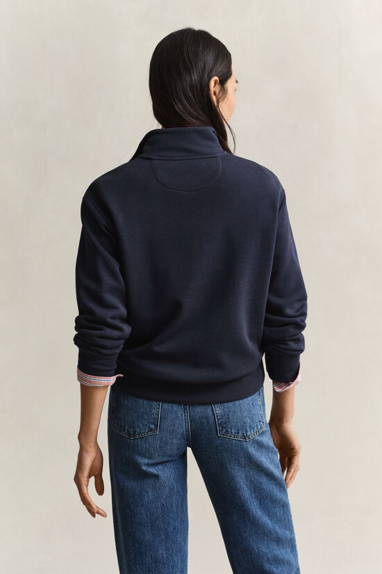 Sweat-shirt &agrave; demi-zip avec &eacute;cusson