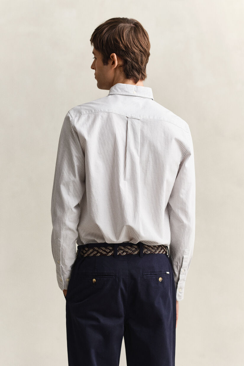 Chemise en coton Oxford classique &agrave; rayures Banker